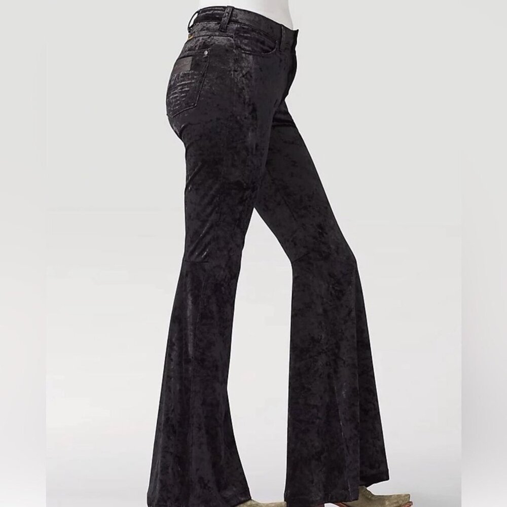 Wrangler Black Velvet Trumpet Belled Pants